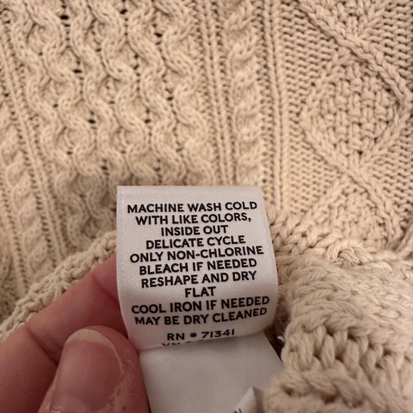 L.L. Bean Womens Fisherman Cable Knit Signature Sweater Side Zip Size XXS - Picture 6 of 6